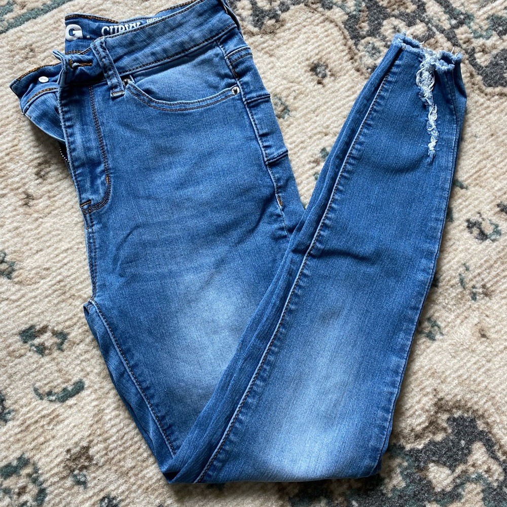 High rise skinny jeans